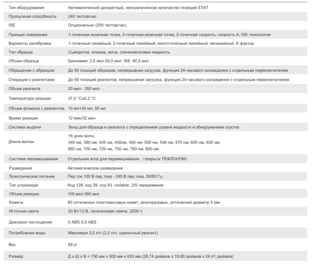 Автоматический биохимический анализатор Biossays 240 Plus